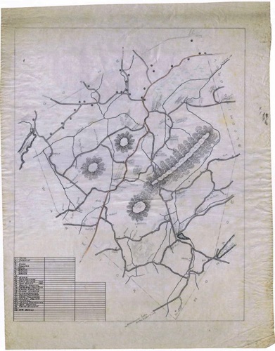 Chester Map on linen. 1920. chs-013868